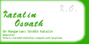 katalin osvath business card